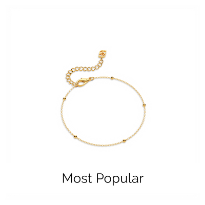 Layering Sterling Silver Fine Sphere Chain Bracelet (Gold)