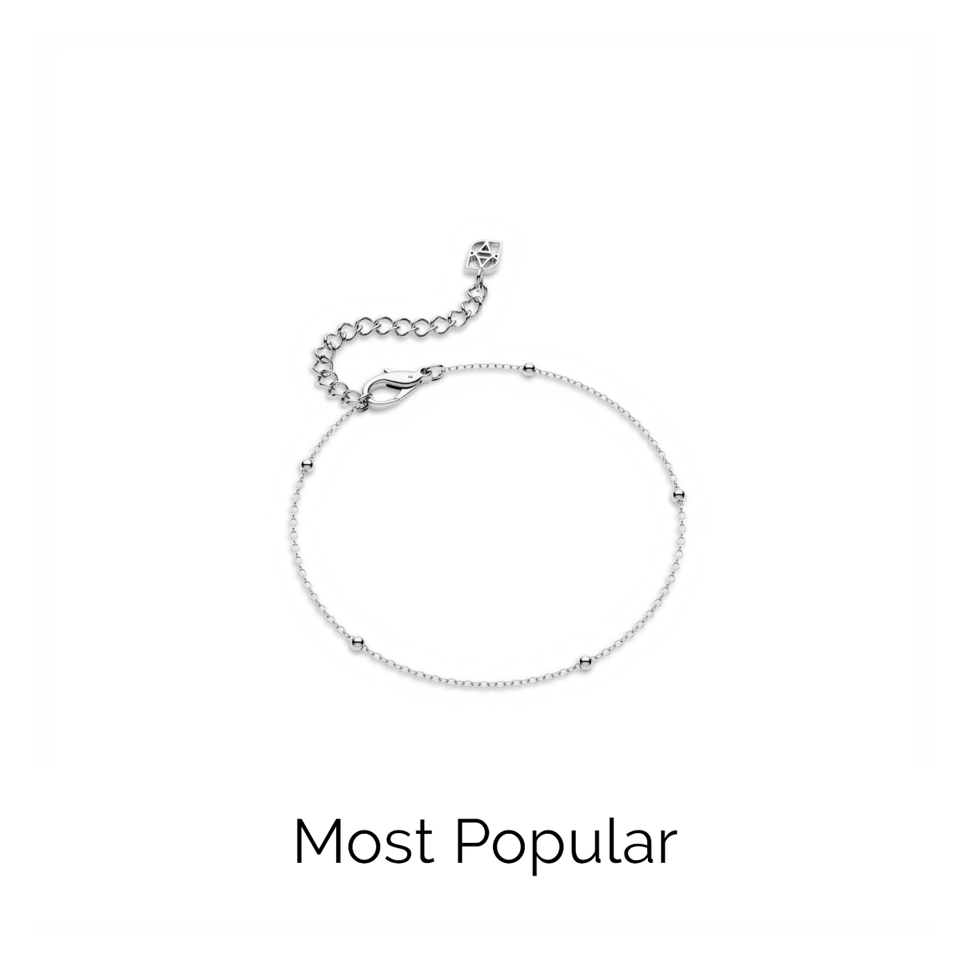 Layering Sterling Silver Fine Sphere Chain Bracelet (Silver)
