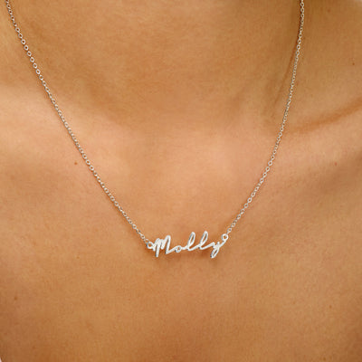 Fine Signature Name Necklace (Silver)