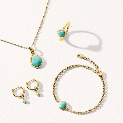 Organic Amazonite Ring (Gold)