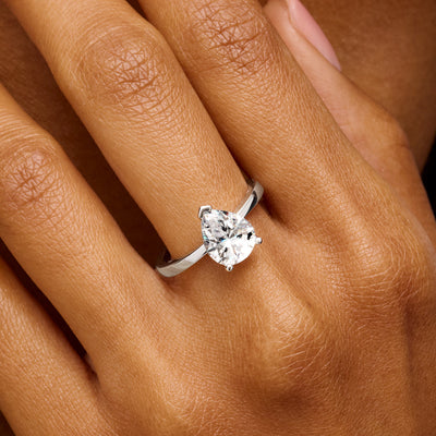 Pear Cut Solitaire Ring (Silver)