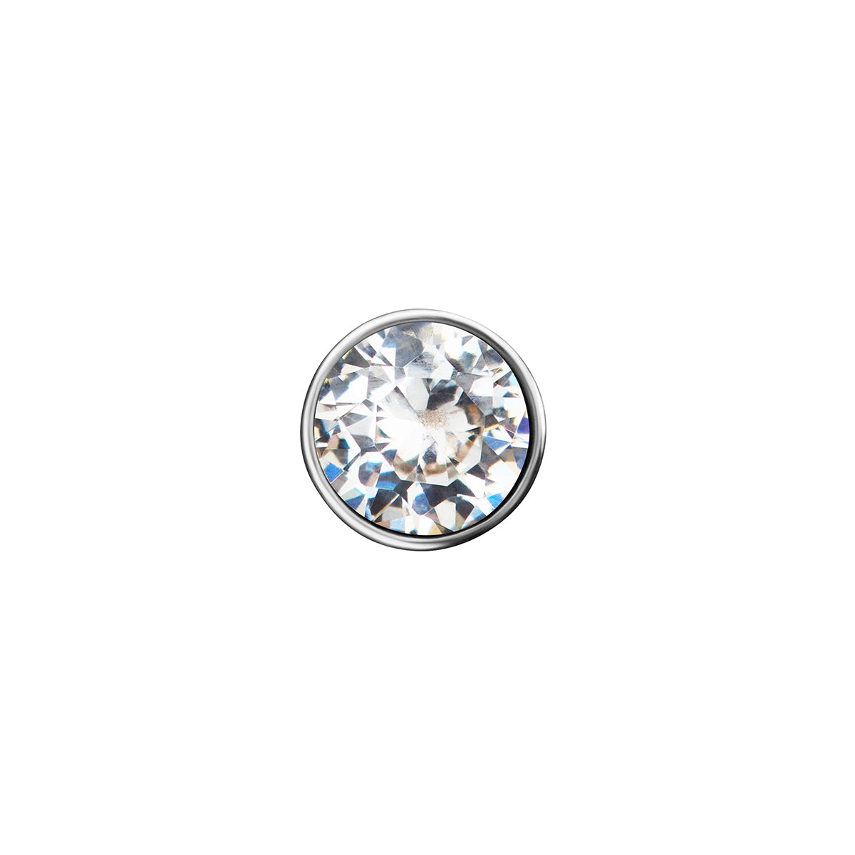 Floating Birthstone Heart Bracelet (Silver)