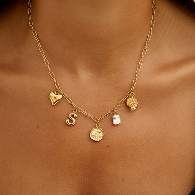 Made Mine Ocean Charm Necklace (Gold)