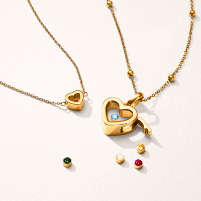 Floating Birthstone Charm (Gold)