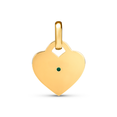 Birthstone Mini Heart Token Pendant (Gold)