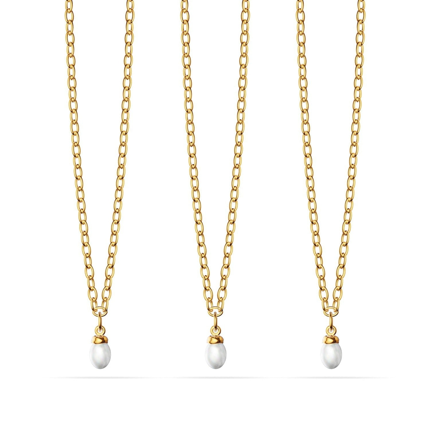 Fine Organic Pearl Necklace Bridesmaid Gift Set (Gold)