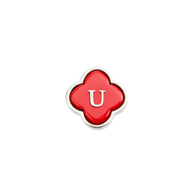 Red Clover Charms (Silver) - Initials