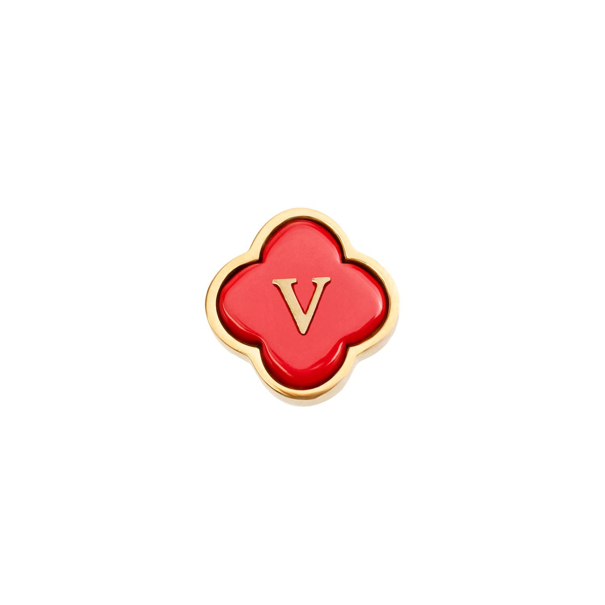 Red Clover Charms (Gold) - Initials