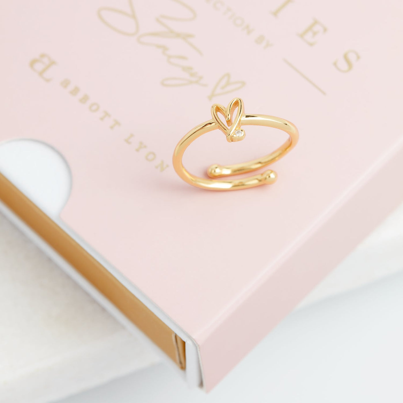 Stacey's Stories Doodle Heart Earrings & Ring Set (Gold)
