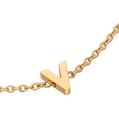 Initial & Pearl Bracelet Set (Gold)
