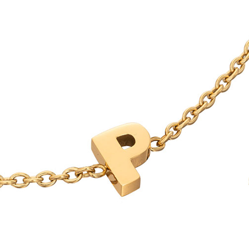 Initial & Pearl Bracelet Set (Gold)