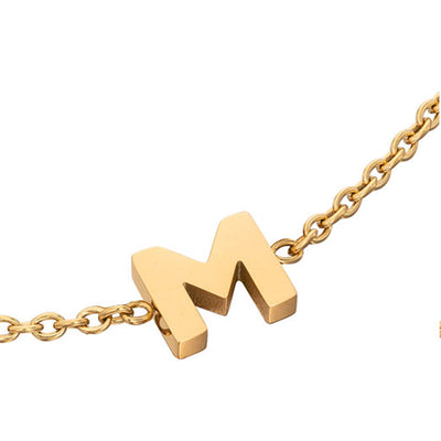 Initial & Pearl Bracelet Set (Gold)
