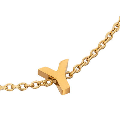 Initial & Pearl Bracelet Set (Gold)