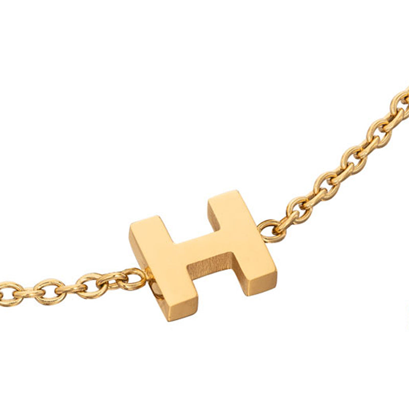 Initial & Pearl Bracelet Set (Gold)