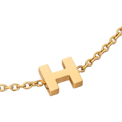 Initial & Pearl Bracelet Set (Gold)