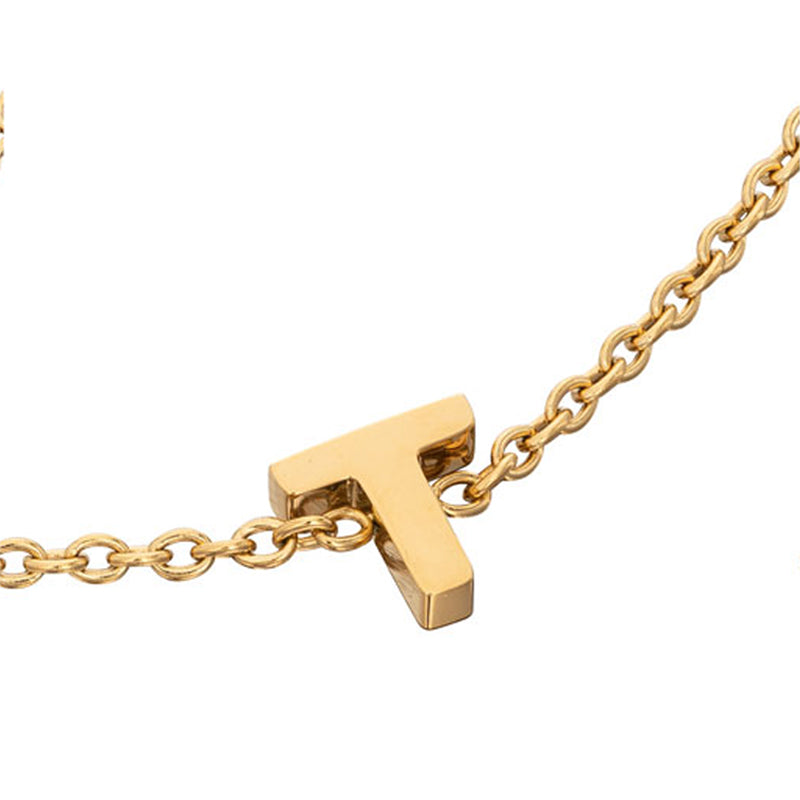 Initial & Pearl Bracelet Set (Gold)