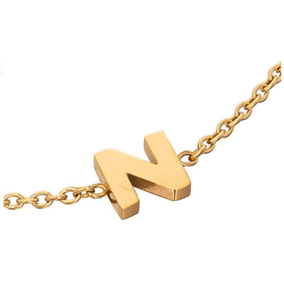 Initial & Pearl Bracelet Set (Gold)