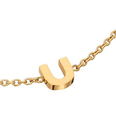 Initial & Pearl Bracelet Set (Gold)