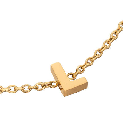 Initial & Pearl Bracelet Set (Gold)