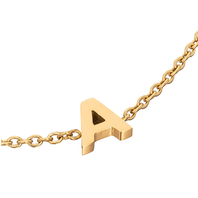 Initial & Pearl Bracelet Set (Gold)