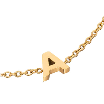 Initial & Pearl Bracelet Set (Gold)