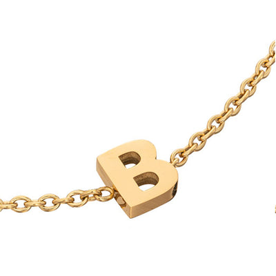 Initial & Pearl Bracelet Set (Gold)