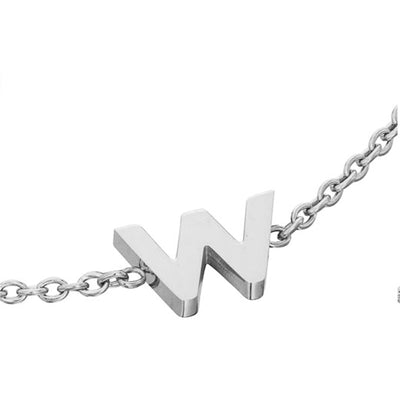 Initial & Pearl Bracelet Set (Silver)