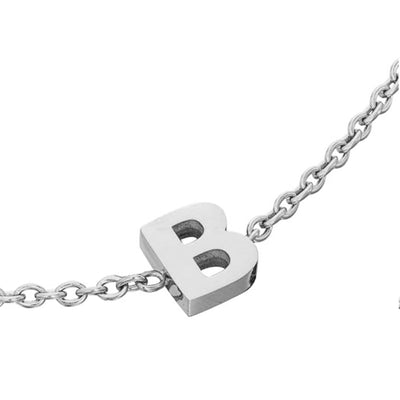 Initial & Pearl Bracelet Set (Silver)