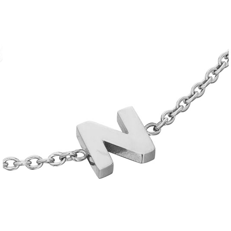 Initial & Pearl Bracelet Set (Silver)