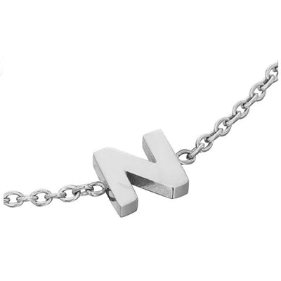 Initial & Pearl Bracelet Set (Silver)