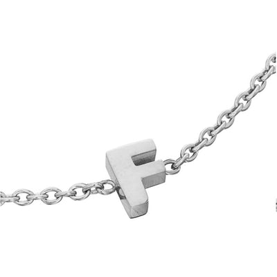 Initial & Pearl Bracelet Set (Silver)