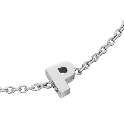 Initial & Pearl Bracelet Set (Silver)
