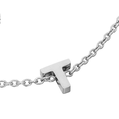Initial & Pearl Bracelet Set (Silver)