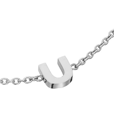 Initial & Pearl Bracelet Set (Silver)