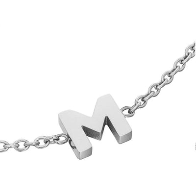 Initial & Pearl Bracelet Set (Silver)