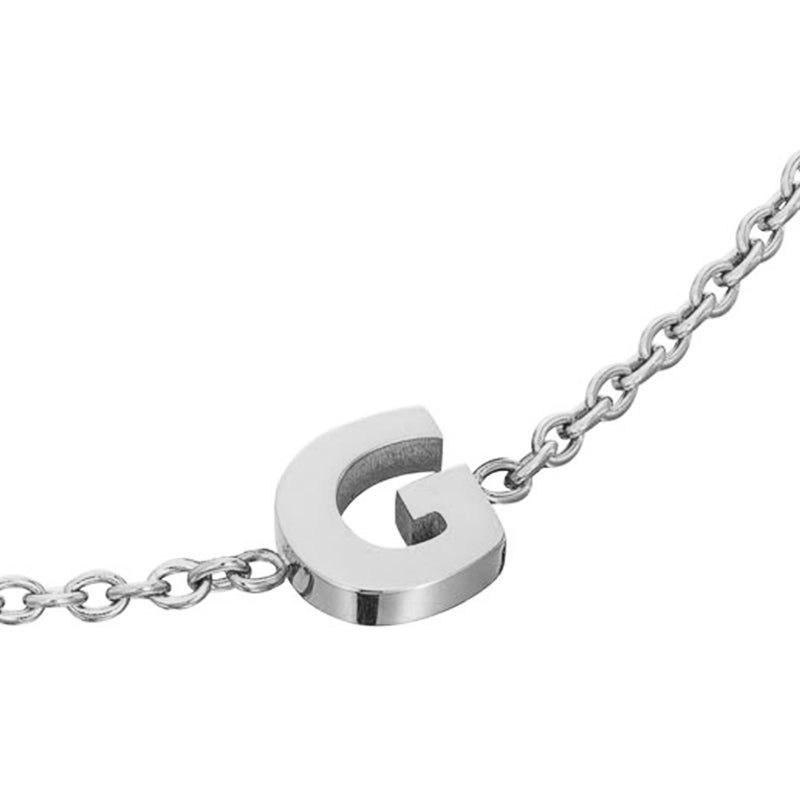 Initial & Pearl Bracelet Set (Silver)