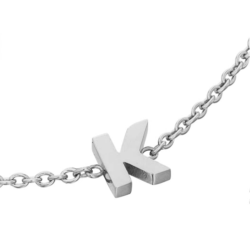Initial & Pearl Bracelet Set (Silver)