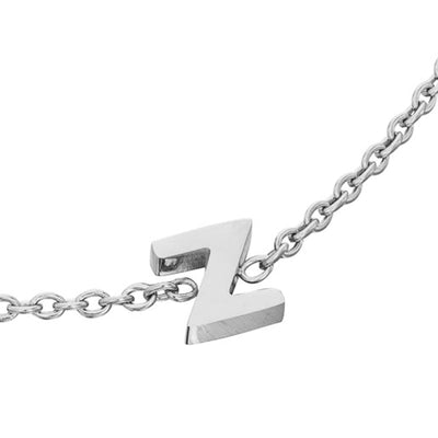 Initial & Pearl Bracelet Set (Silver)