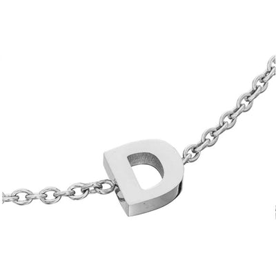 Initial & Pearl Bracelet Set (Silver)