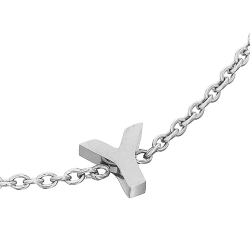 Initial & Pearl Bracelet Set (Silver)