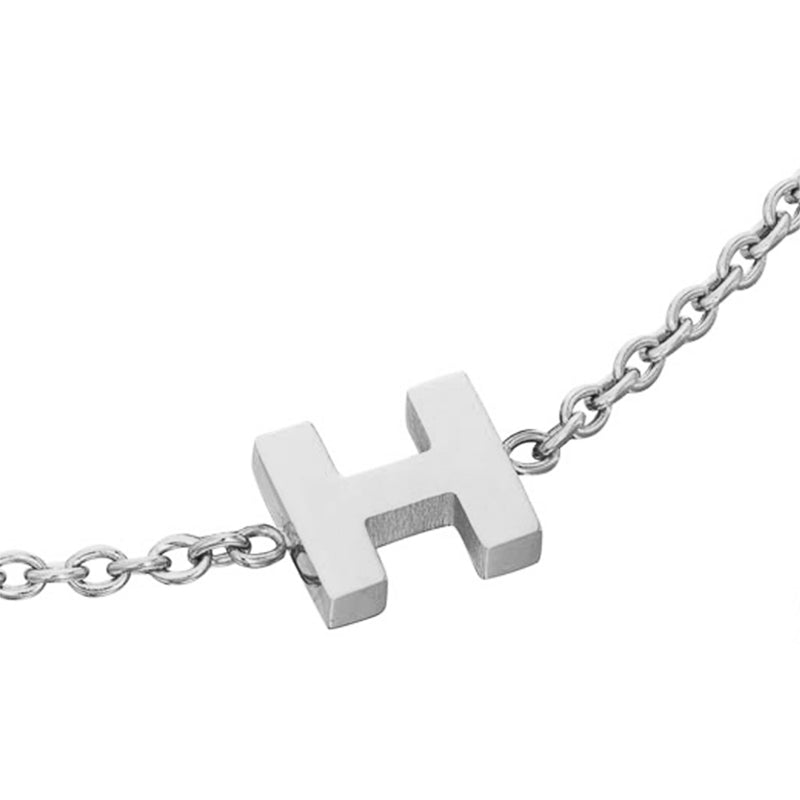 Initial & Pearl Bracelet Set (Silver)