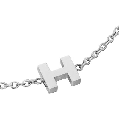 Initial & Pearl Bracelet Set (Silver)
