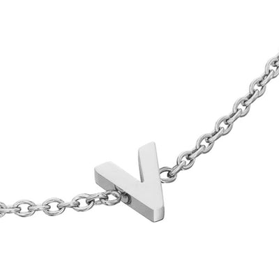 Initial & Pearl Bracelet Set (Silver)