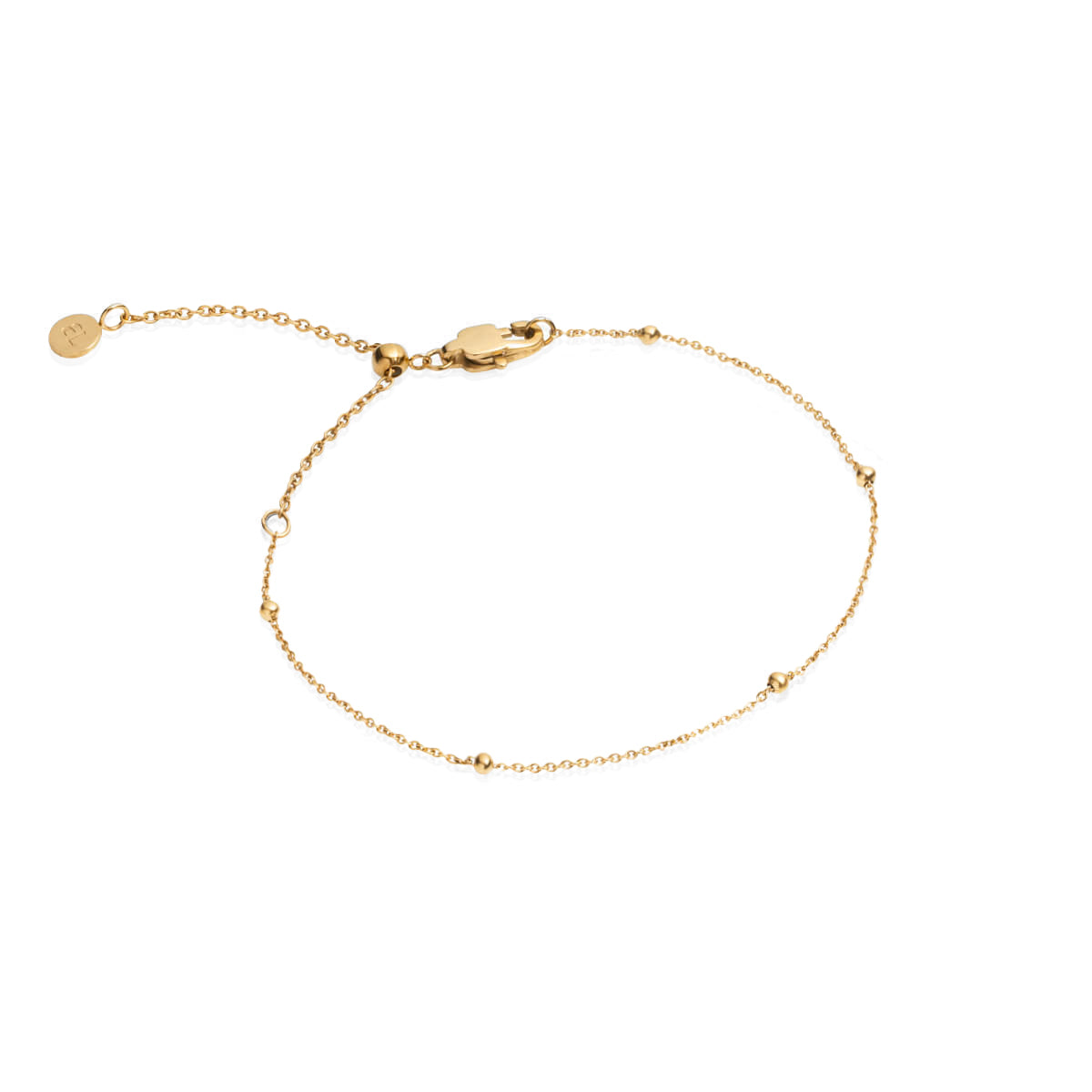Layering Sterling Silver Fine Sphere Chain Bracelet (Gold)